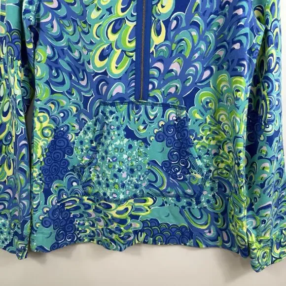 Lilly Pulitzer Skipper Popover Zip Jacket Sea Blue Lilly's Lagoon UPF 50+ Beach - Picture 3 of 12